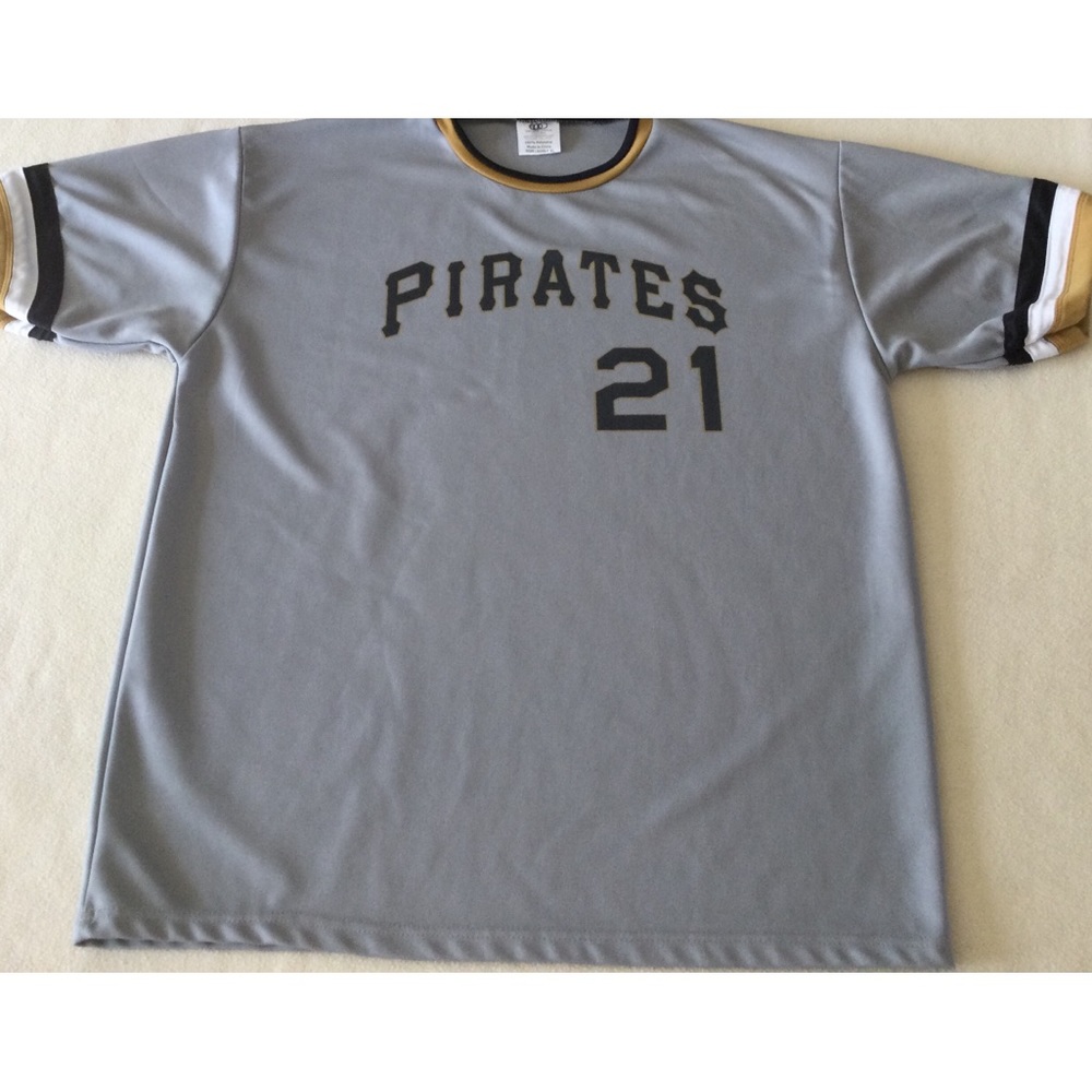 Roberto Clemente #21 Jersey Pittsburgh Pirates SGA MLB Baseball Gray PNC size XL